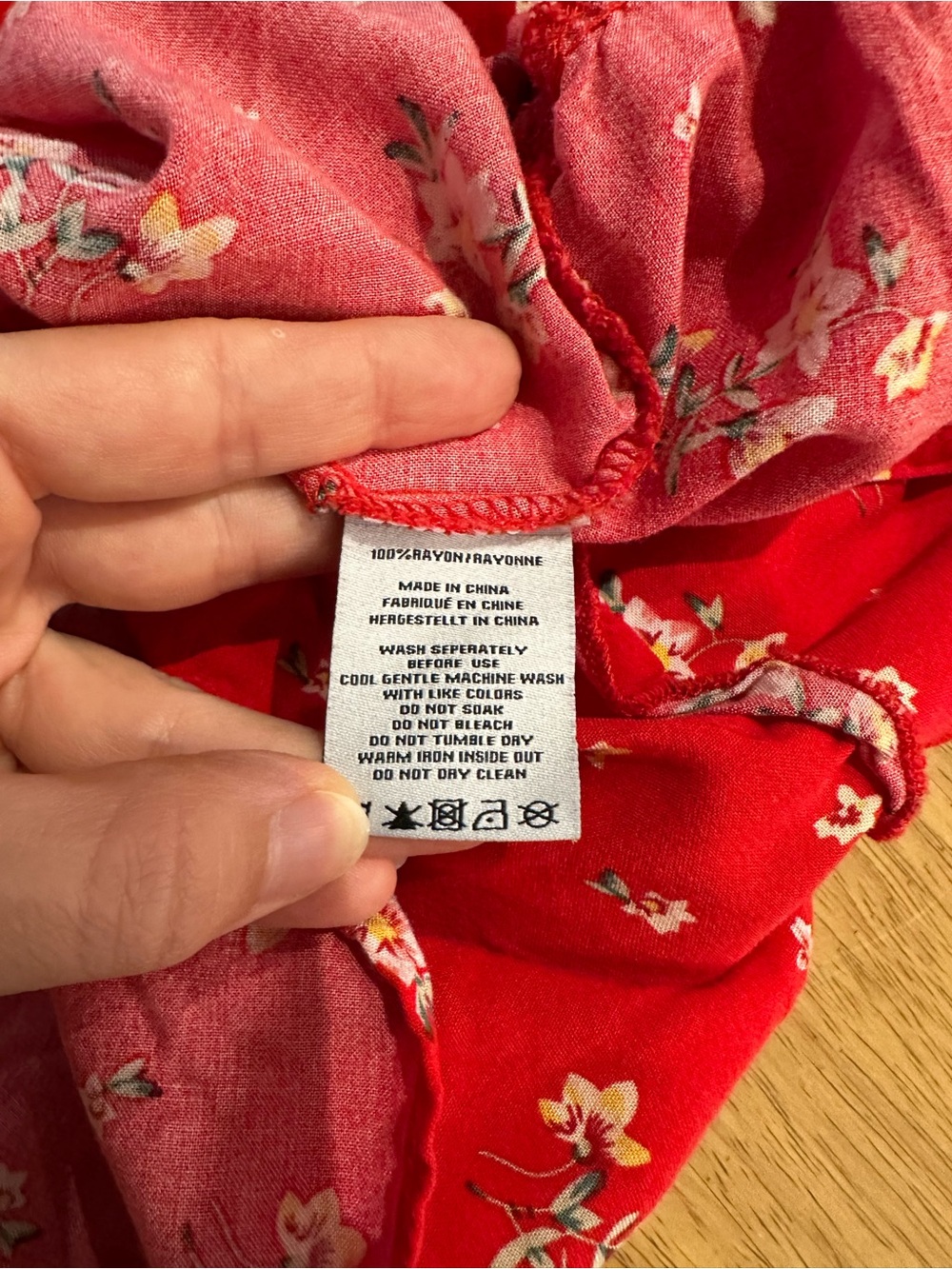 Sunday Mi Amor XS Red Floral Short Sleeve Midi Dress - Picture 10 of 10